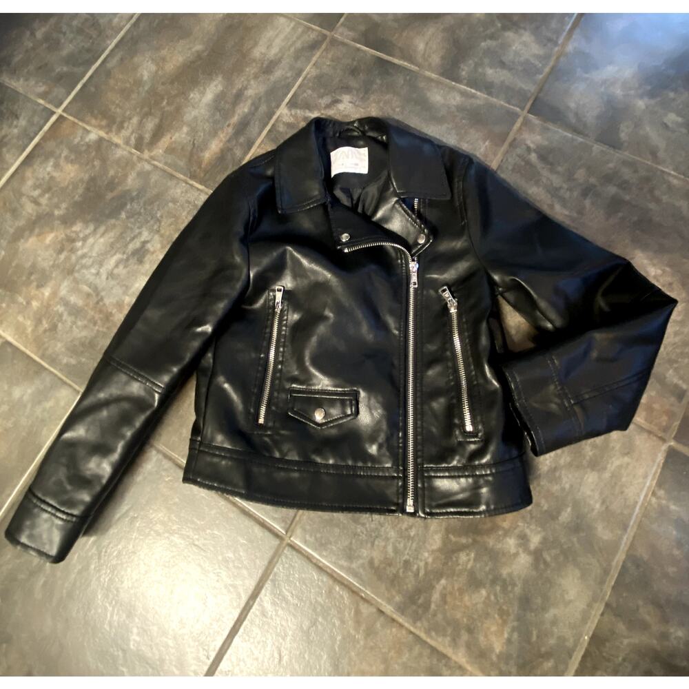 ZARA GIRLS "FAUX" LEATHER JACKET SIZE 7/8